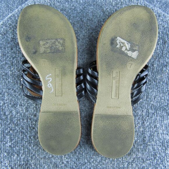 Montego Bay Club Women Flip Flop Sandal Shoes Size 7 Medium Black Synthetic - Picture 7 of 9